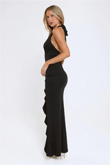 Opulent Dreams Halter Maxi Dress Black