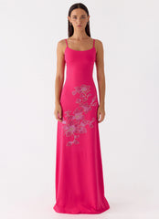 Carmine Embellished Maxi Dress - Fuchsia