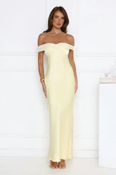 The Sophisticate Off Shoulder Maxi Dress Yellow
