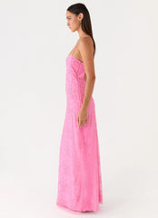 Wonyoung Beaded Maxi Dress - Pink