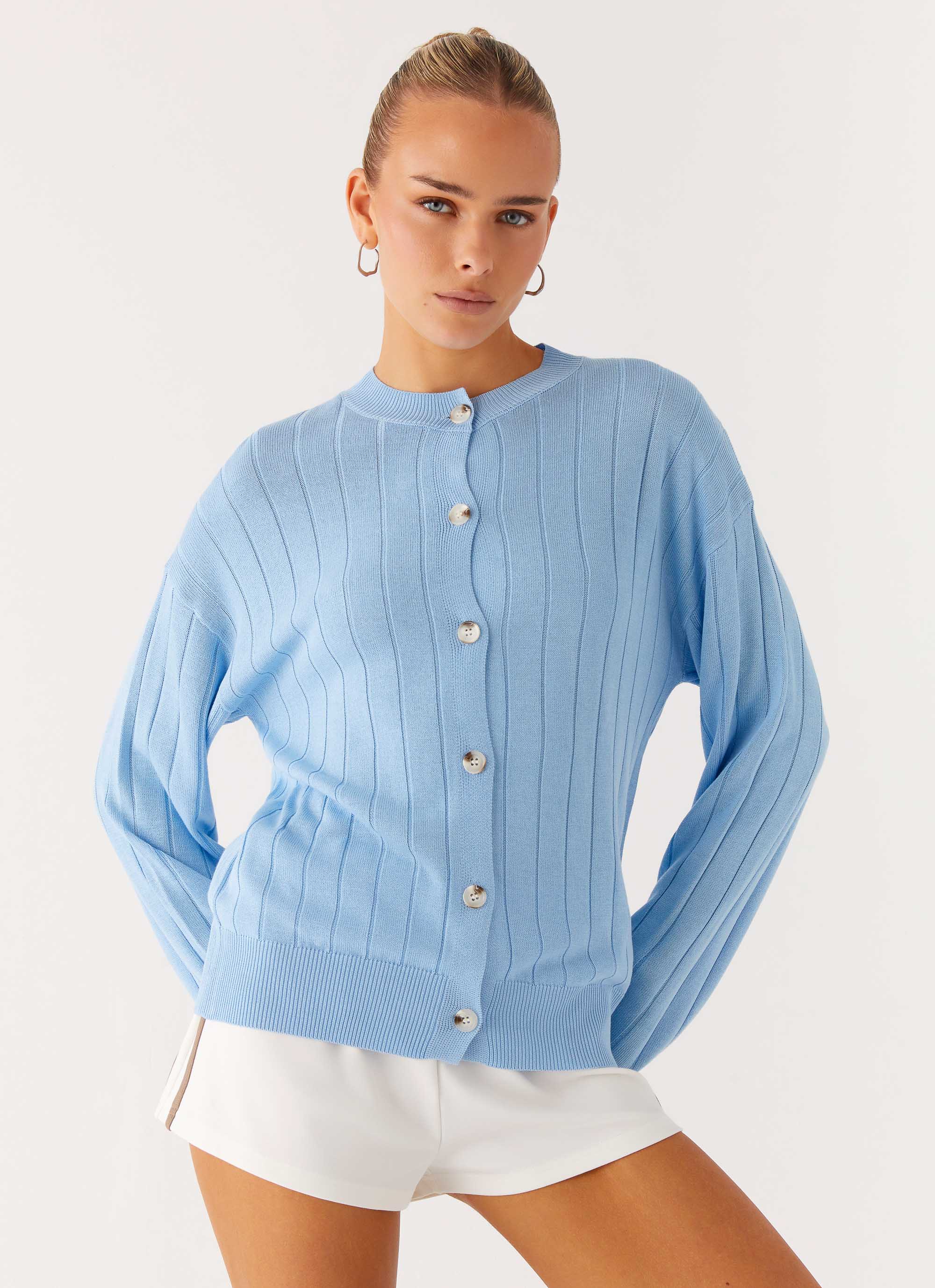 Leo Oversized Cardigan - Sky Blue