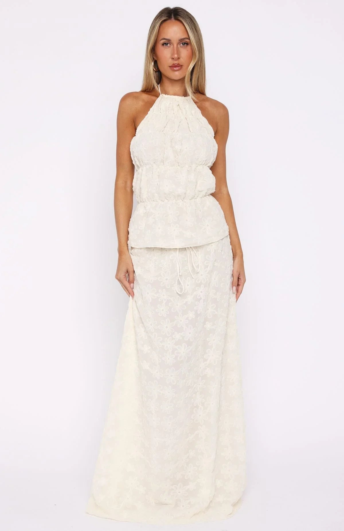 Slay Today Halter Top Cream