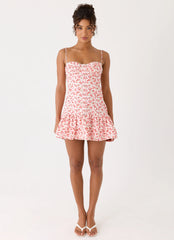 Loulette Mini Dress - Porcelain Rose
