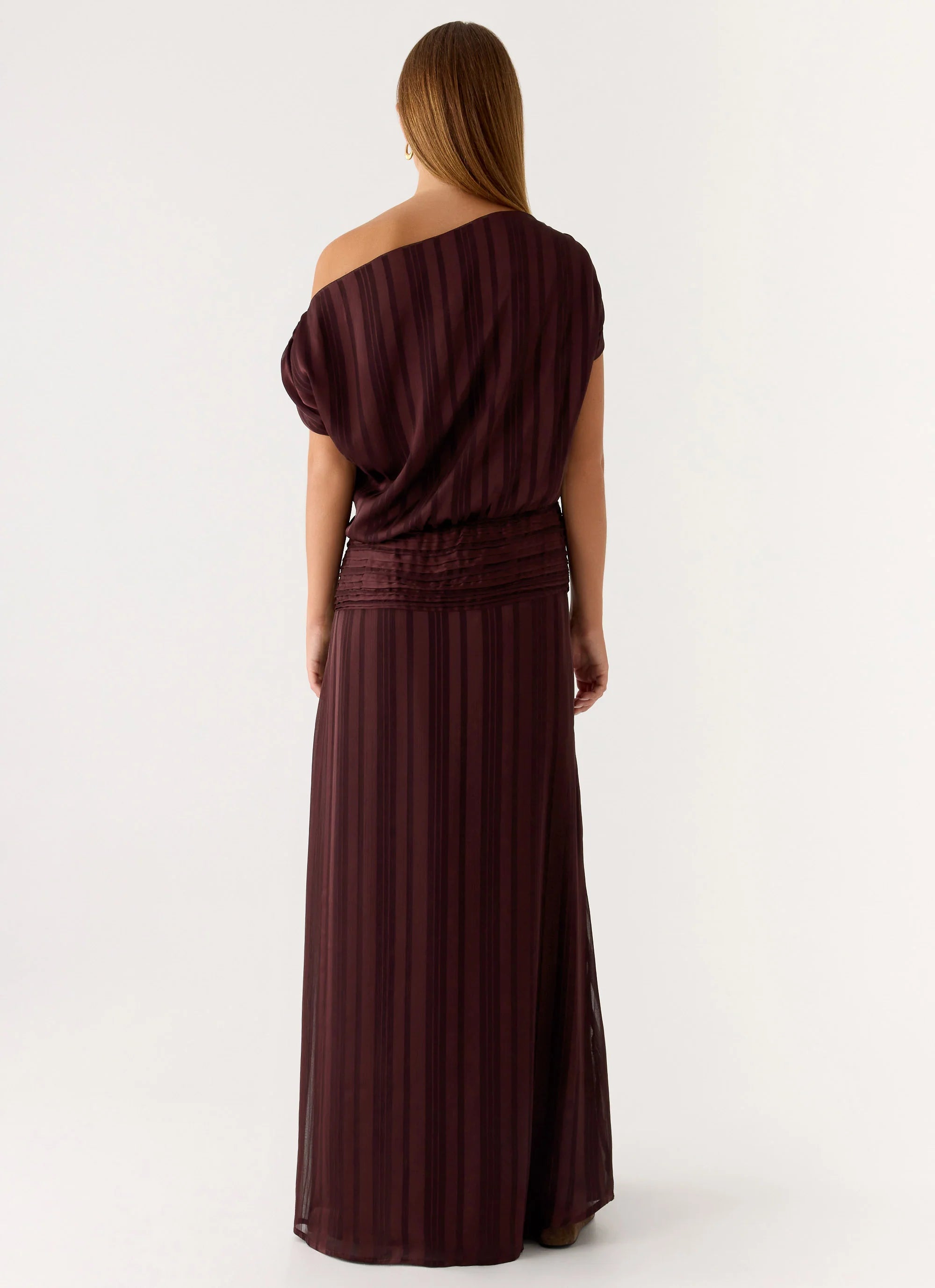 Rexi One Shoulder Maxi Dress - Aubergine Gleam