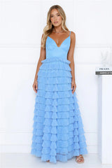 Outfit Highlight Tulle Maxi Dress Blue