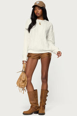Jessy Cable Knit Oversized Sweater