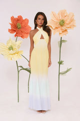 Sundown Dreams Halter Maxi Dress Yellow
