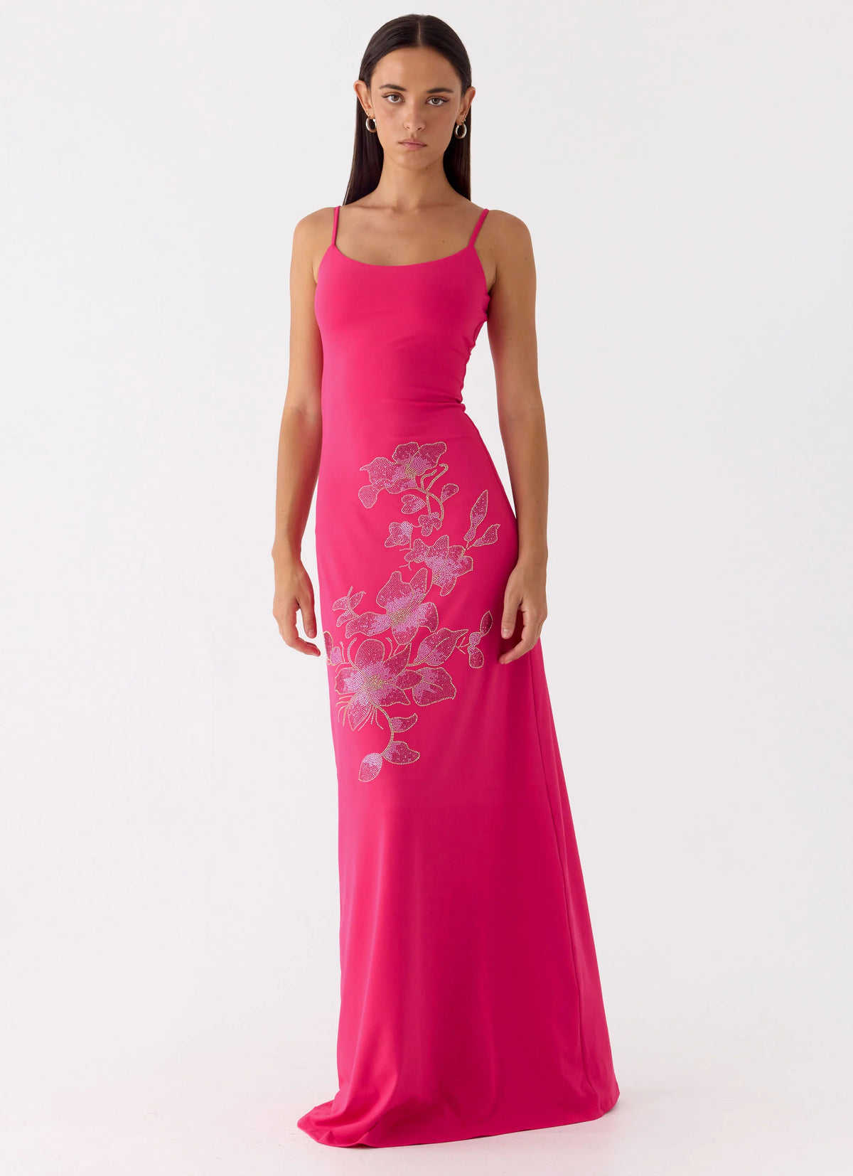 Carmine Embellished Maxi Dress - Fuchsia