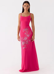 Carmine Embellished Maxi Dress - Fuchsia