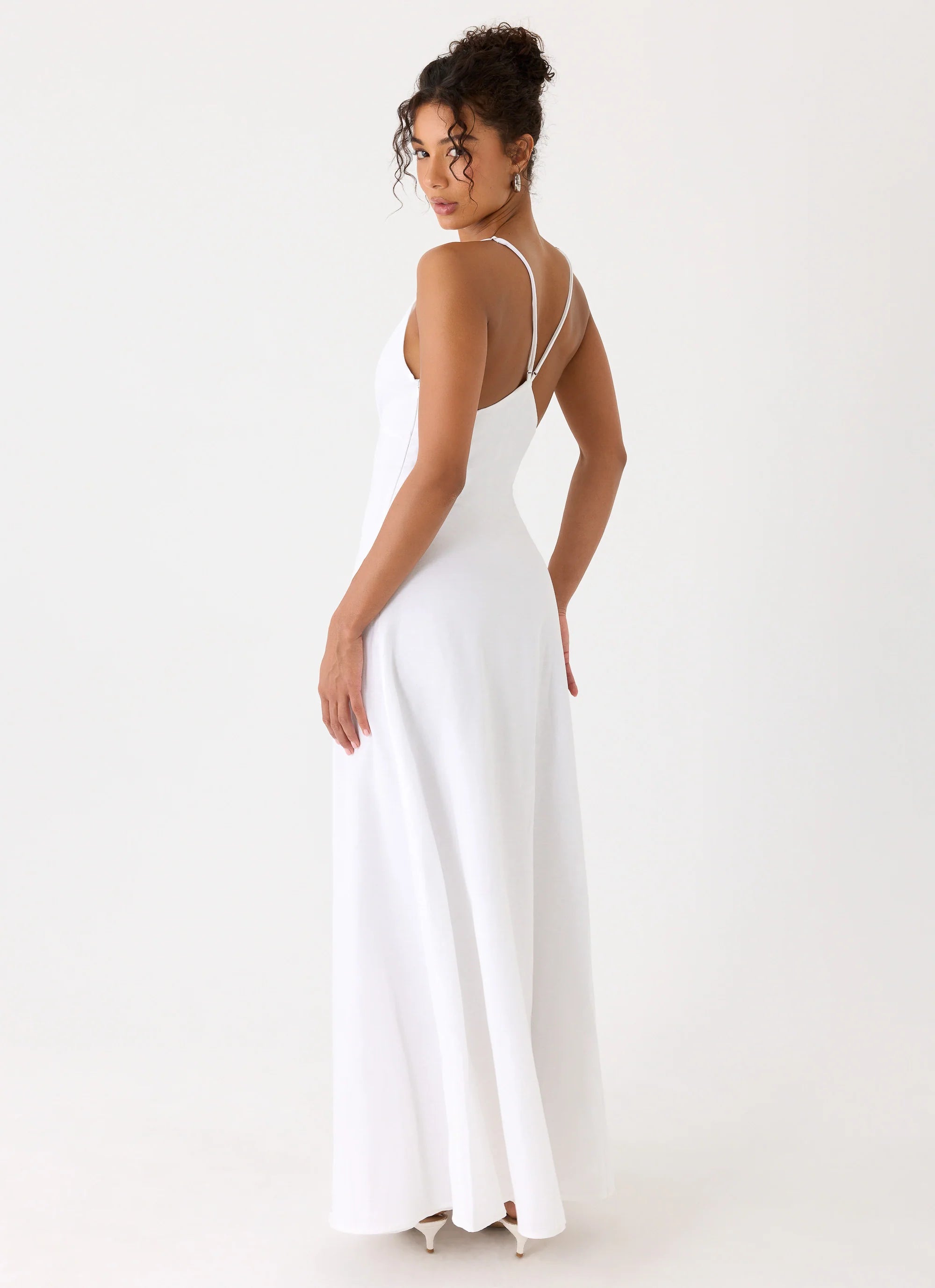 Calianna Linen Maxi Dress - White