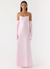 Breathe Me Long Sleeve Maxi Dress - Baby Pink